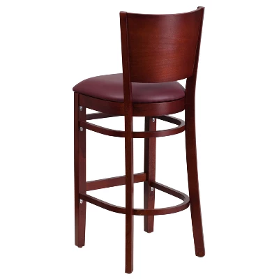 Emma And Oliver Solid Back Wooden Restaurant Dining Barstool 7 Emma And Oliver Solid Back Wooden Restaurant Dining Barstool - Image 5