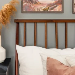 Boho Solid Wood Spindle Platform Bed - Saracina Home -HOMCOM Store GUEST 2e030a6f 4f27 4e38 93bf c028f836cd37