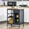 HOMCOM Utility Kitchen Cart, Rolling Kitchen Island Storage Trolley With Rack, Shelves, Drawer And Cabinet, Gray -HOMCOM Store GUEST 2e9cb537 a516 4df0 afb3 11413128296a