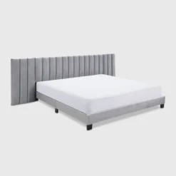 Gramercy Channel Tufted Upholstered Bed Gray Velvet - Finch -HOMCOM Store GUEST 2f587ac0 2dba 4155 bdaf 18e7961e4fea