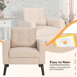 Costway Set Of 2 Accent Armchairs Upholstered Single Sofa Chairs W/ 2-Side Pockets 19 Costway Set Of 2 Accent Armchairs Upholstered Single Sofa Chairs W/ 2-Side Pockets -HOMCOM Store GUEST 2fbefc27 b98b 4ac1 b17d 1ebc9dd4d86c