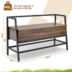 Costway Industrial Shoe Bench Rack Organizer WithPremium Gas Lift & Hidden Storage Box -HOMCOM Store GUEST 2ffab528 d54d 440a 9315 ff96509da8de