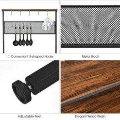 Costway 4-Tier Kitchen Bakers Rack Microwave Oven Stand Industrial W/Hooks & Mesh Panel 19 Costway 4-Tier Kitchen Bakers Rack Microwave Oven Stand Industrial W/Hooks & Mesh Panel -HOMCOM Store GUEST 305d9aea b7a1 4f51 93bb 610ac3d83c4d
