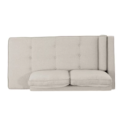 Typhaine Modern Fabric Chaise Loveseat Beige - Christopher Knight Home 6 Typhaine Modern Fabric Chaise Loveseat Beige - Christopher Knight Home - Image 4