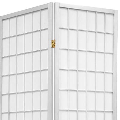 6 Ft. Tall Window Pane Shoji Screen - White (4 Panels) 4 6 Ft. Tall Window Pane Shoji Screen - White (4 Panels) - Image 2