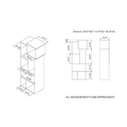 66.46" Durandyl Contemporary Bookcase Honey Walnut - HOMES: Inside + Out -HOMCOM Store GUEST 31b0a4a0 ff69 4552 9a39 39603090d44a
