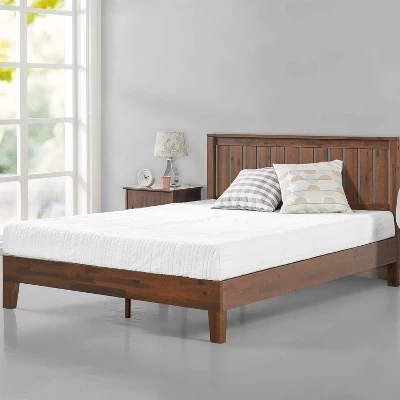 Vivek Deluxe Wood Platform Bed With Headboard - Zinus 3 Vivek Deluxe Wood Platform Bed With Headboard - Zinus