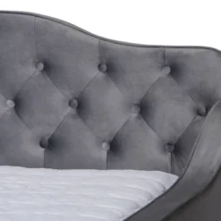 Freda Velvet Fabric Upholstered Button Tufted Daybed - Baxton Studio -HOMCOM Store GUEST 33238811 3241 46b2 9b64 a0d1e873d07b