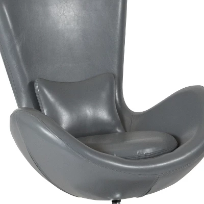 Merrick Lane High-Back Egg Style Lounge Chair With 360° Swivel Metal Base 13 Merrick Lane High-Back Egg Style Lounge Chair With 360° Swivel Metal Base - Image 11