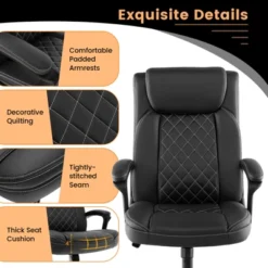 Costway Adjustable Office Desk Chair Ergonomic Executive Chair With Padded Headrest Armrest -HOMCOM Store GUEST 33b94afc 0a46 44d6 8587 cf114b36d859