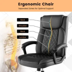 Costway Adjustable Office Desk Chair Ergonomic Executive Chair With Padded Headrest Armrest -HOMCOM Store GUEST 33f4f2e3 e4cb 4ca9 bdcf 423175bd6e50