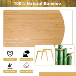 Costway Natural Round End Table Modern Stylish Side Table W/ 20'' Round Tabletop -HOMCOM Store GUEST 34119fbb 2bcd 458c 9813 b90aa3b7aa57