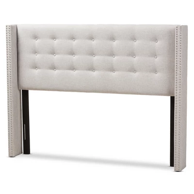 King Ginaro Modern Tufted Nail Head Winged Headboard Gray - Baxton Studio 3 King Ginaro Modern Tufted Nail Head Winged Headboard Gray - Baxton Studio