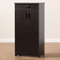 Bienna Modern And Contemporary Finished Shoe Cabinet Dark Brown - Baxton Studio -HOMCOM Store GUEST 34d84440 ea64 4a53 af7e f9413885912b