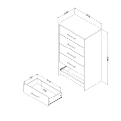 Londen 5 Drawer Chest Weathered Oak/Black - South Shore -HOMCOM Store GUEST 34e1ca7a 10d8 4d12 957f 9e34cf6ef6a0