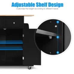 Costway Rolling Kitchen Island Utility Trolley Cabinet Storage Spice Towel Rack -HOMCOM Store GUEST 352aa105 2522 434c 889e 95b5d9489199