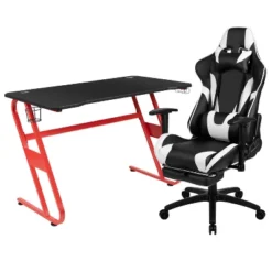 Flash Furniture Gaming Desk And Footrest Reclining Gaming Chair Set With Cup Holder And Headphone Hook -HOMCOM Store GUEST 357729f5 4008 4090 9eaa 2e63049f6f51