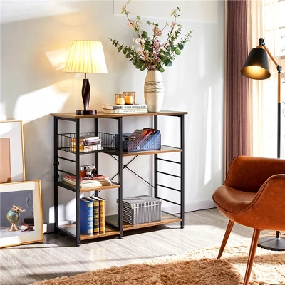 Yaheetech Kitchen Storage Rack With Basket/Hooks/Storage 4 Yaheetech Kitchen Storage Rack With Basket/Hooks/Storage - Image 2