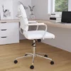 Merrick Lane Ergonomic Swivel Office Chair Panel Style Mid-Back Computer Desk Chair With Padded Metal Arms & Base -HOMCOM Store GUEST 35dd5b9e c3fa 4d4f a07f 5e25420c4034