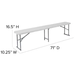 Flash Furniture 10.25''W X 71''L Bi-Fold Granite White Plastic Bench With Carrying Handle -HOMCOM Store GUEST 360f38ef cb52 45bf bbe6 4885bb81d760