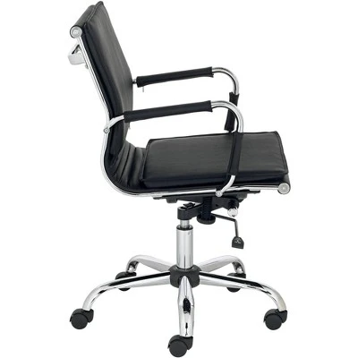 Studio 55D Tanner Black Faux Leather Lowback Desk Chair 7 Studio 55D Tanner Black Faux Leather Lowback Desk Chair - Image 5