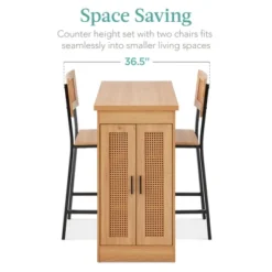 Best Choice Products 3-Piece Counter Height Rattan Dining Table Set W/ 3 Adjustable Storage Shelves, Cabinet Doors 10 Best Choice Products 3-Piece Counter Height Rattan Dining Table Set W/ 3 Adjustable Storage Shelves, Cabinet Doors -HOMCOM Store GUEST 3625522e aabb 4581 bfbb f88ed42042b0