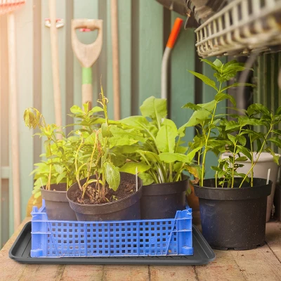 Fleming Supply All-Weather Plastic Indoor/Outdoor Boot Tray Set - 2 Pcs, Dark Gray 6 Fleming Supply All-Weather Plastic Indoor/Outdoor Boot Tray Set - 2 Pcs, Dark Gray - Image 4