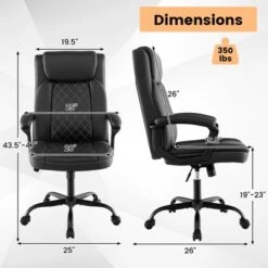 Costway Adjustable Office Desk Chair Ergonomic Executive Chair With Padded Headrest Armrest -HOMCOM Store GUEST 37d259b2 fd49 4786 8a37 534e84d0a4f4