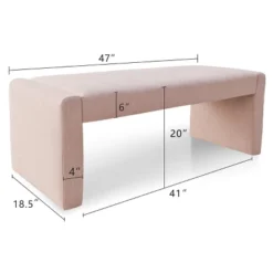 Kaia 47" Contemporary Farmhouse Linen Fabric Waterfall Upholstered Bench-The Pop Maison -HOMCOM Store GUEST 3815712b 82a5 4409 9743 eaf79afdc68d