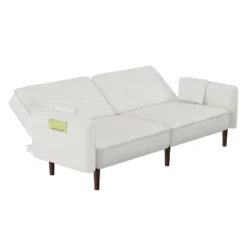 Convertible Futon Sofa Bed With Wooden Legs - ModernLuxe -HOMCOM Store GUEST 38f44563 3c83 45e4 9aed 5011448e4da7