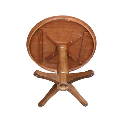 Ely Round Top Pedestal Distressed Oak - International Concepts 4 Ely Round Top Pedestal Distressed Oak - International Concepts - Image 2