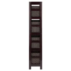 54.8" 5pc Leo Storage Shelf With Baskets Espresso/Chocolate - Winsome -HOMCOM Store GUEST 39ccaf02 b50d 492a a549 9046b59cf6a5