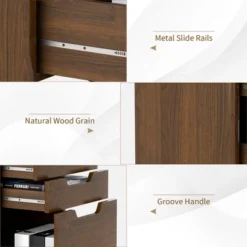 Costway 3 Drawer Rolling File Cabinet W/ Wheels Vertical Printer Stand Walnut -HOMCOM Store GUEST 3a64c881 e920 4075 8a69 e426d96c577c