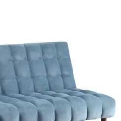 76" Yolandi Futon Teal Velvet/Dark Walnut Finish - Acme Furniture -HOMCOM Store GUEST 3adb875e 6e4c 4c59 88d3 0011d65b7aca