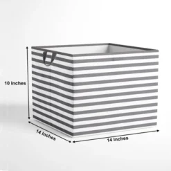 Bacati - Pin Stripes White/Gray Storage Box Large -HOMCOM Store GUEST 3ae61304 942b 4686 b7de 368267abe083