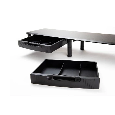 Mind Reader Large Dual Monitor Stand With Storage Riser Black 4 Mind Reader Large Dual Monitor Stand With Storage Riser Black - Image 2