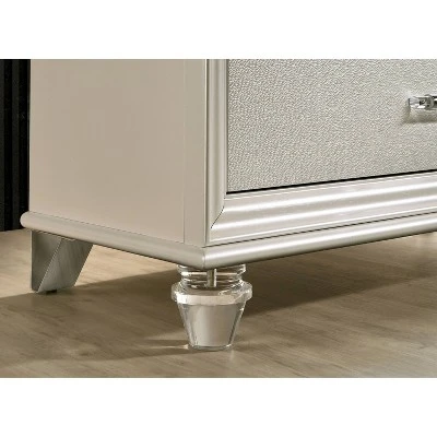 Granite 2 Drawer Nightstand Pearl White - HOMES: Inside + Out 5 Granite 2 Drawer Nightstand Pearl White - HOMES: Inside + Out - Image 3