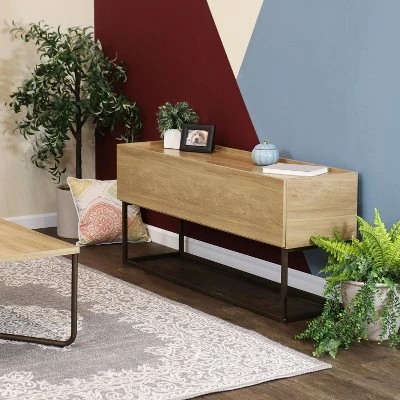 Sunnydaze Decor Sunnydaze Indoor Industrial-Style Sideboard Buffet Table - MDP With Powder-Coated Steel Frame - Brown 10 Sunnydaze Decor Sunnydaze Indoor Industrial-Style Sideboard Buffet Table - MDP With Powder-Coated Steel Frame - Brown - Image 8