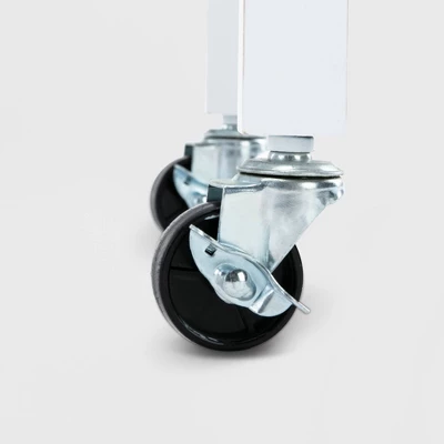 Hennington Kitchen Cart With Stainless Steel Top White - Boraam 6 Hennington Kitchen Cart With Stainless Steel Top White - Boraam - Image 4