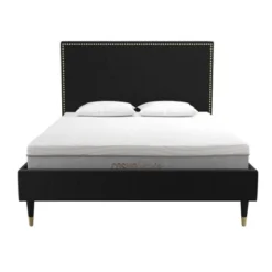 Audrey Velvet Upholstered Bed - Cosmoliving -HOMCOM Store GUEST 3bd9192e 9433 4815 9133 f9aa5fd3f7e8