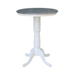 Ronin Round Pedestal Table White/Heather Gray - International Concepts -HOMCOM Store GUEST 3ccd8a08 a25f 4c91 a957 c7d191e86a2c