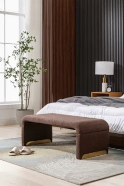 Lily 43.31" Faux Shearling Fabric Look Upholstered Waterfall Bench With Gold Metal Legs-Maison Boucle 30 Lily 43.31" Faux Shearling Fabric Look Upholstered Waterfall Bench With Gold Metal Legs-Maison Boucle -HOMCOM Store GUEST 3d5fa412 bf56 469b aa9c 978725f5e238