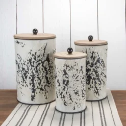 Set Of 3 Cream And Gray Floral Metal Decorative Storage Canisters - Foreside Home & Garden 12 Set Of 3 Cream And Gray Floral Metal Decorative Storage Canisters - Foreside Home & Garden -HOMCOM Store GUEST 3d627eed 8fff 47a3 b08b 619f7ab2926d