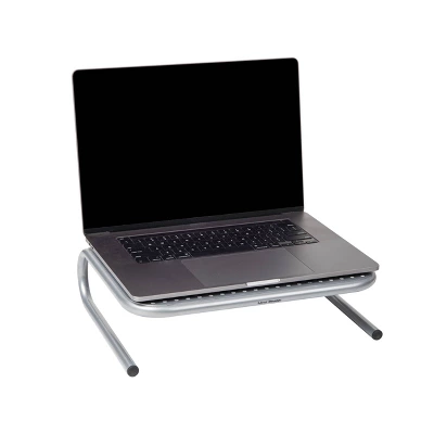 Mind Reader Metal Monitor Stand With Keyboard Storage Space Silver 6 Mind Reader Metal Monitor Stand With Keyboard Storage Space Silver - Image 4