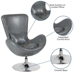 Merrick Lane High-Back Egg Style Lounge Chair With 360° Swivel Metal Base 29 Merrick Lane High-Back Egg Style Lounge Chair With 360° Swivel Metal Base -HOMCOM Store GUEST 3e241775 a1c4 4e2c bda9 9ad769ae8158