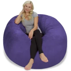 5' Large Bean Bag Chair With Memory Foam Filling And Washable Cover - Relax Sacks -HOMCOM Store GUEST 3f1c6a4a 579c 471a b280 091532ee274a
