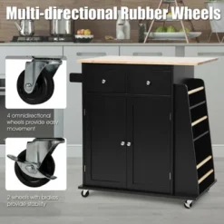 Costway Rolling Kitchen Island Utility Trolley Cabinet Storage Spice Towel Rack -HOMCOM Store GUEST 3f60cd5c fdf8 4caf a58a a30f473b1945