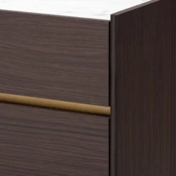 Walker Wood 5 Drawer Chest With Faux Marble Top Dark Brown/Marble/Gold - Baxton Studio -HOMCOM Store GUEST 4163ec23 097d 4ffe 9593 26b0232af566