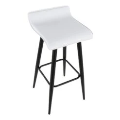 Set Of 2 Ale Faux Leather/Steel Barstools Black/White - LumiSource -HOMCOM Store GUEST 418b9448 d470 4e40 9ddf 1715d4b64a2b