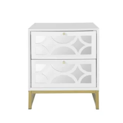 Averina 2 Drawers 45° Splicing White Mirror Front Nightstand With Storage -The Pop Home 12 Averina 2 Drawers 45° Splicing White Mirror Front Nightstand With Storage -The Pop Home -HOMCOM Store GUEST 425f4fc2 18be 4f6a bee7 af6d70601b21